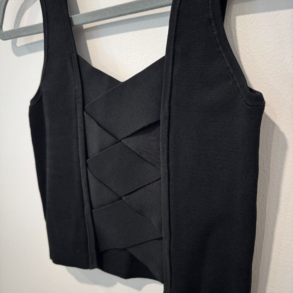 Express Black Criss Cross Crop Top